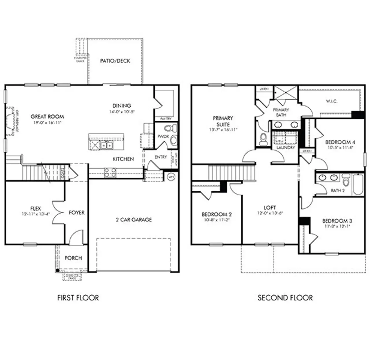 2D floor plan layout of this home in Carlton Landing, Rockvale, TN (Image 2).