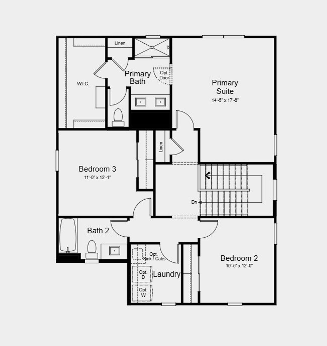 2D floor plan layout for the Arlington by Taylor Morrison in Artisan at Asante, Surprise, AZ (Image 2).