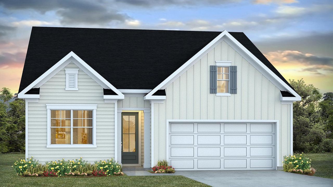 Representative exterior photo of a completed home built from the Aria by D.R. Horton in The Lakes at North Glynn, Brunswick, GA (Image 2).
