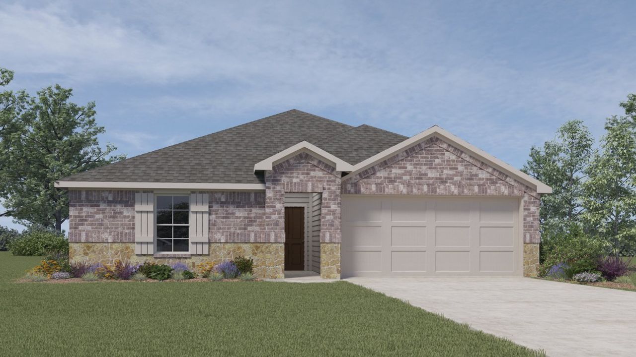 Representative exterior photo of a completed home built from the Bellvue by D.R. Horton in Crane Crossing, Crandall, TX (Image 2).