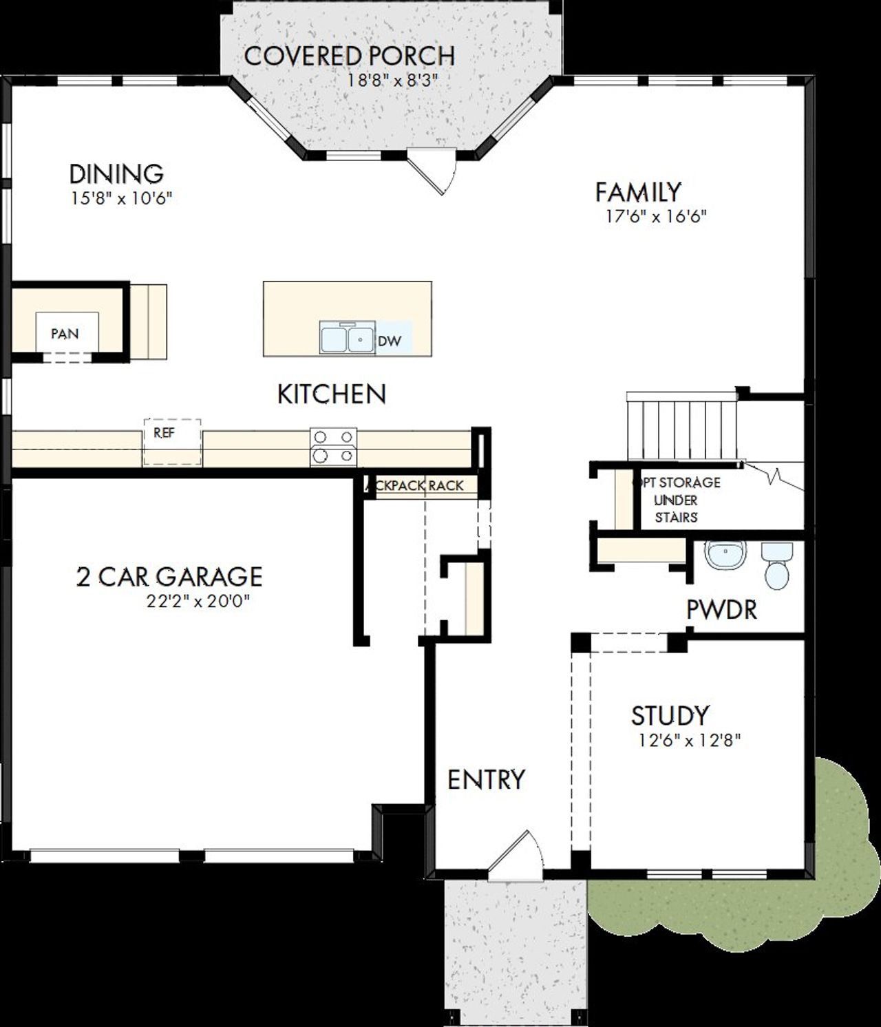 2D floor plan layout of this home in Discover Series - Select, Charleston, SC (Image 2).