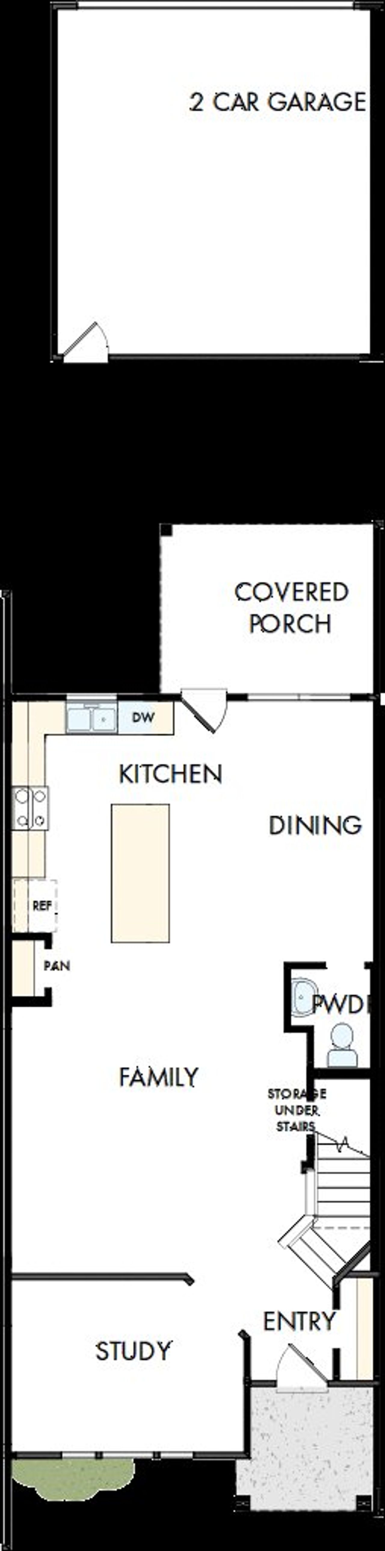 2D floor plan layout of this home in North Creek Village - Townhomes, Huntersville, NC (Image 2).