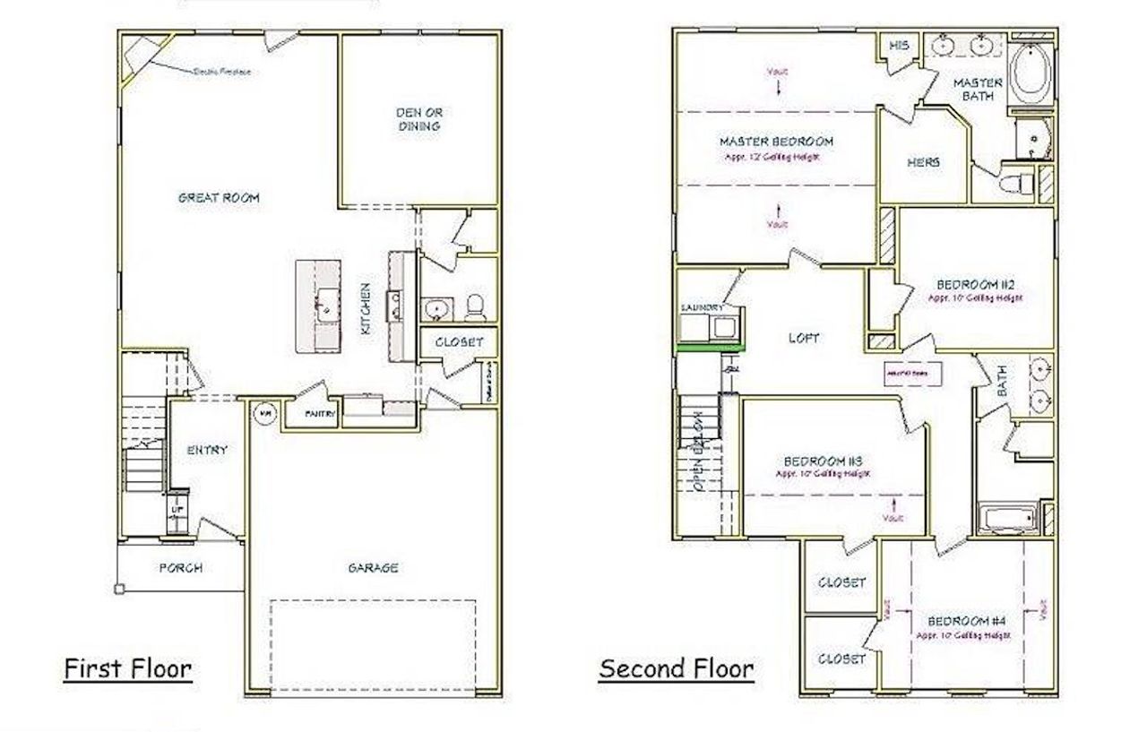 2D floor plan layout of this home in Garden Walk, Jackson, GA (Image 2).