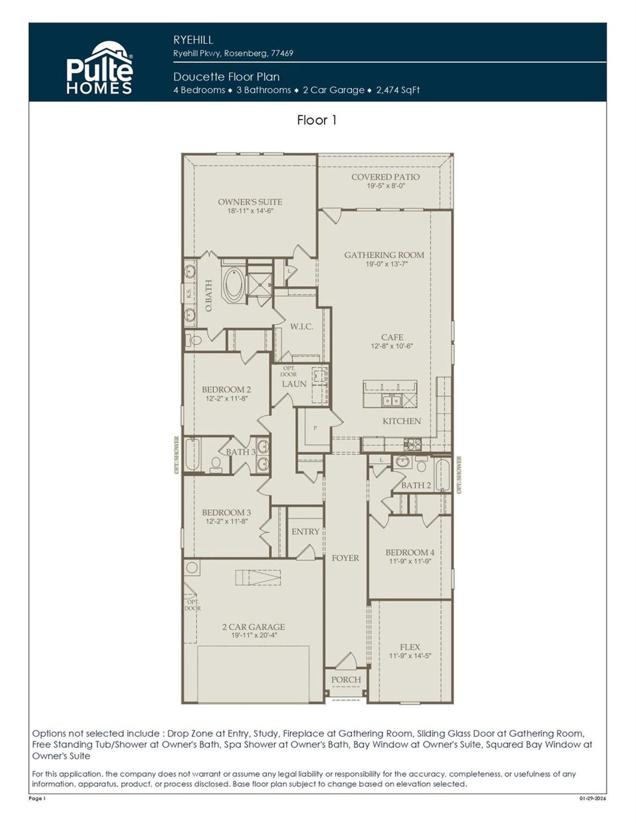 2D floor plan layout of this home in Ryehill, Sugar Land, TX (Image 2).