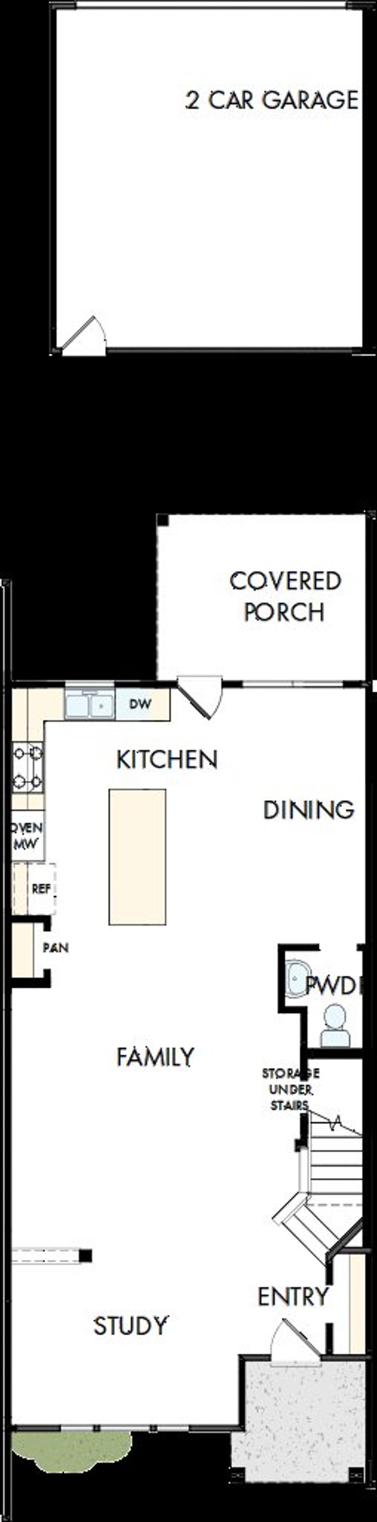 2D floor plan layout of this home in North Creek Village - Townhomes, Huntersville, NC (Image 2).