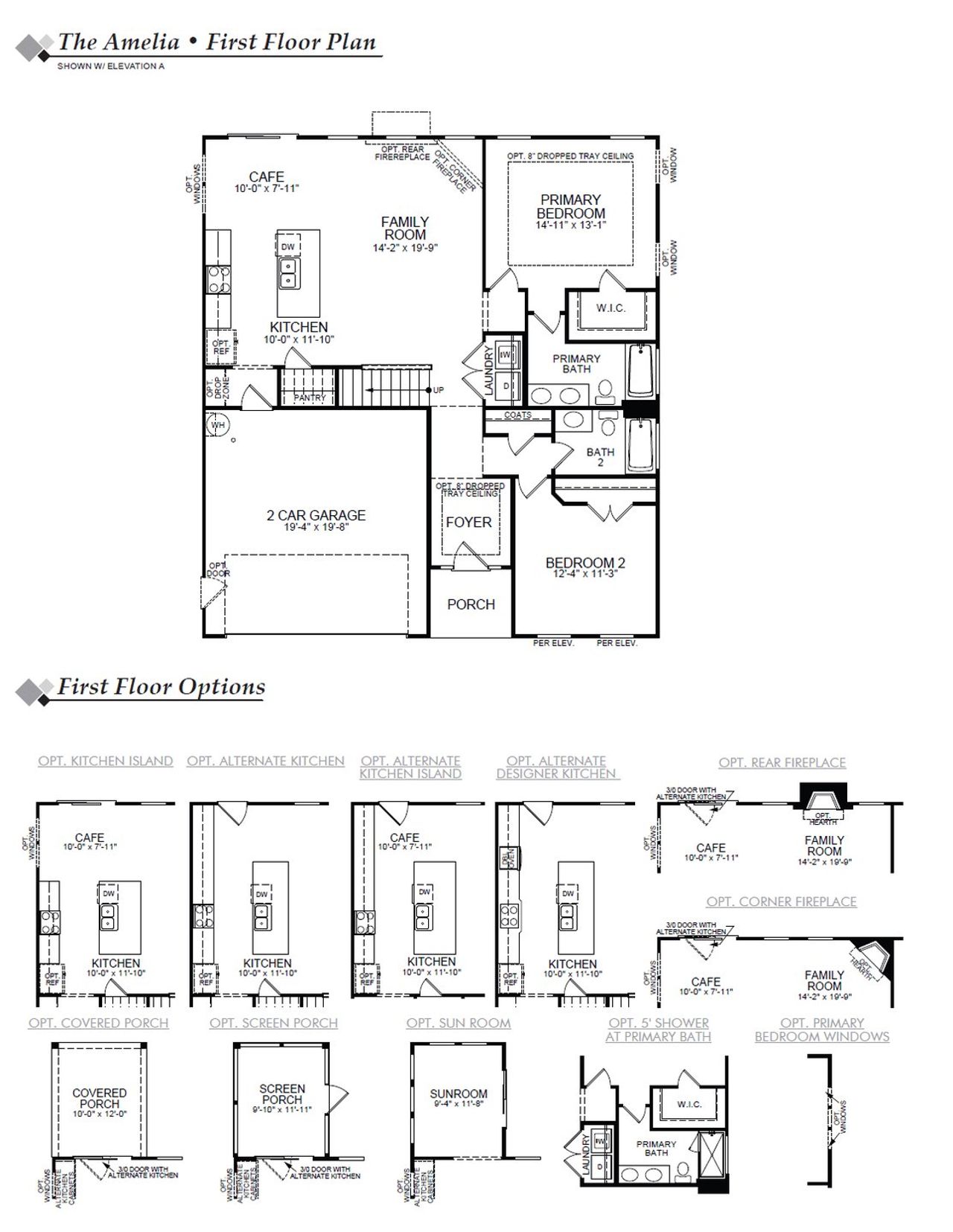 2D floor plan layout of this home in Founders Landing | 55+ Community, Gastonia, NC (Image 2).
