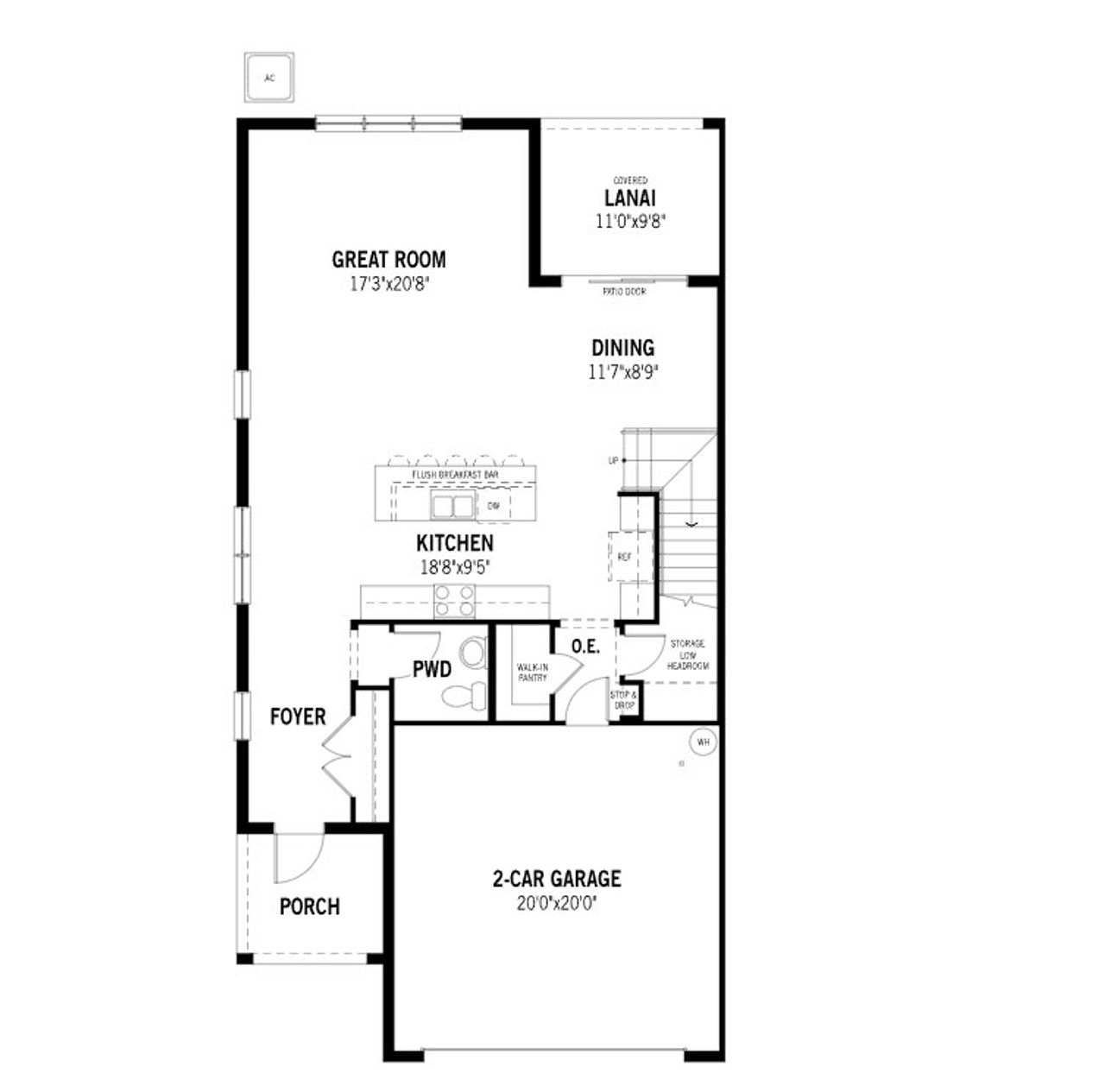 2D floor plan layout of this home in Avila, Jensen Beach, FL (Image 2).