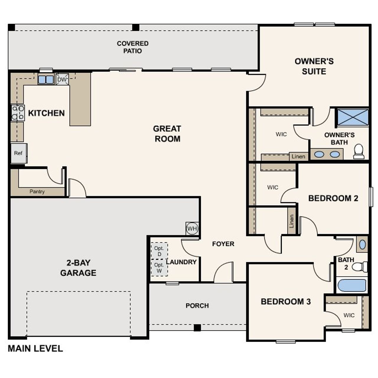 2D floor plan layout of this home in Cimarron Lakes, Mohave Valley, AZ (Image 2).