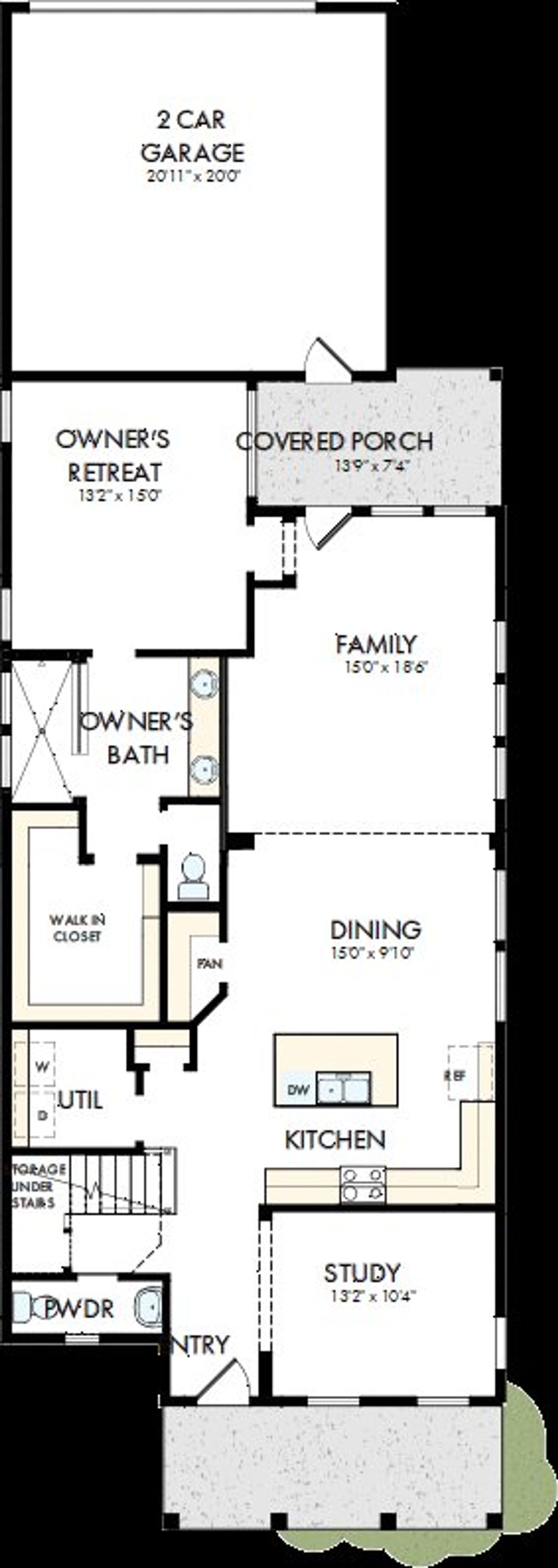 2D floor plan layout of this home in Two Step Farm - Landmark Row Collection, Montgomery, TX (Image 2).