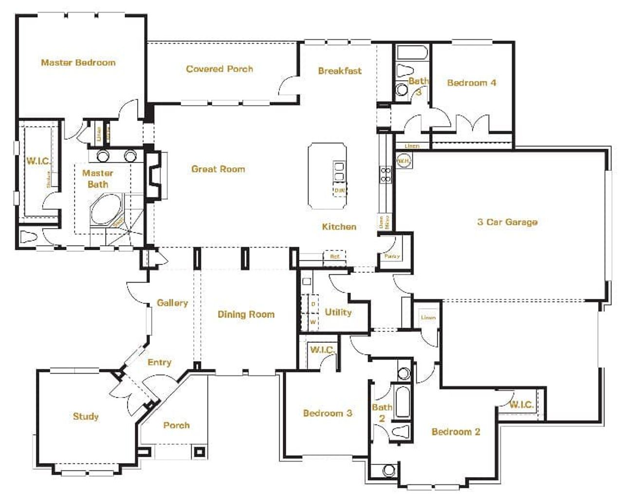Perugia Floor Plan Layout in Belle Oaks, Bulverde | Sitterle Homes