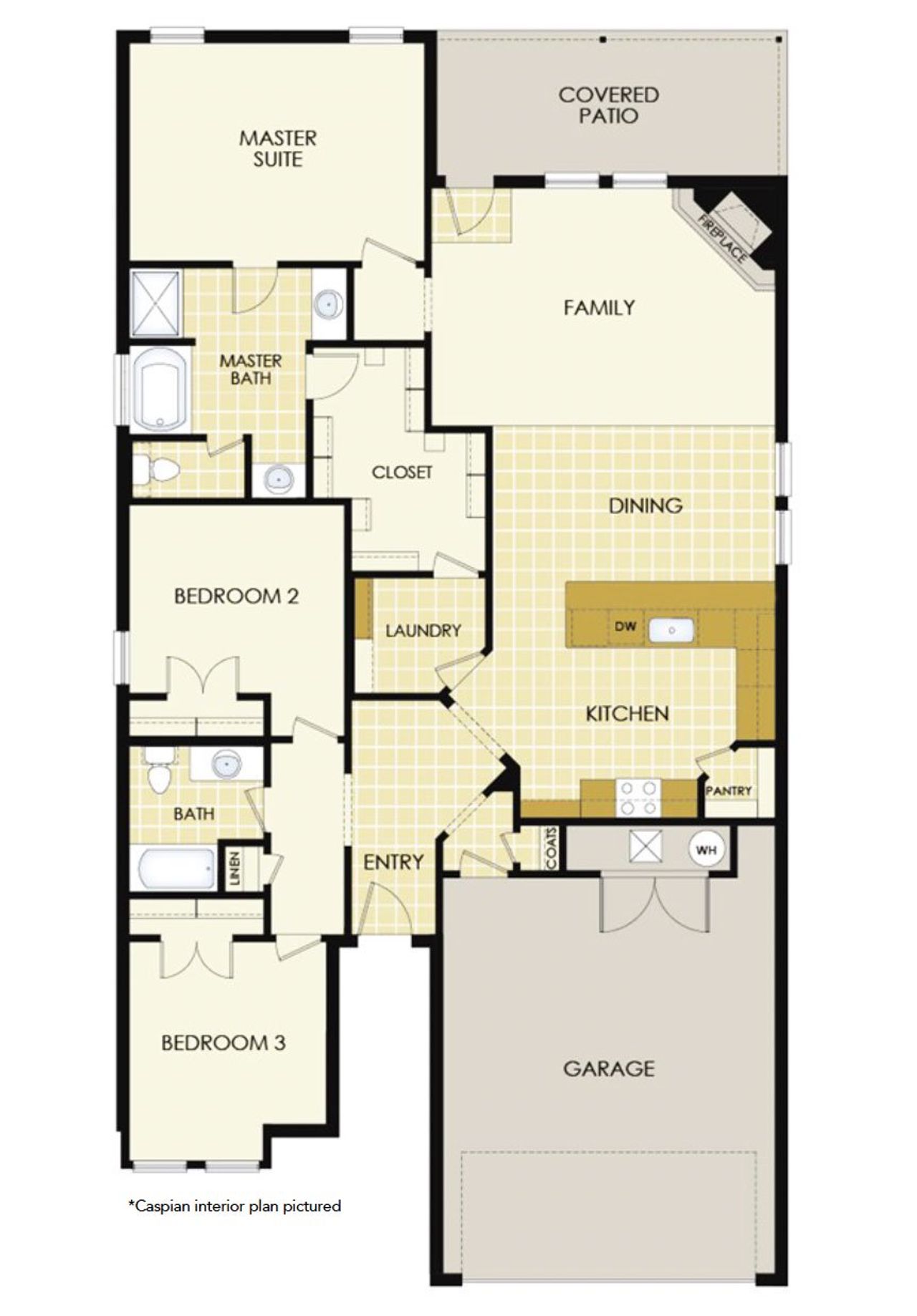 2D floor plan layout for the Fredericksburg by Wyldewood Homes in The Preserve At Country Ridge, Sherman, TX (Image 2). 2D floor plan layout for the Fredericksburg by Wyldewood Homes in The Preserve At Country Ridge, Sherman, TX (Image 2).