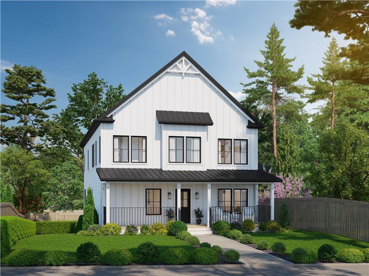 Front exterior of a new home in , Atlanta, GA, highlighting curb appeal (Image 2). Front exterior of a new home in , Atlanta, GA, highlighting curb appeal (Image 2).