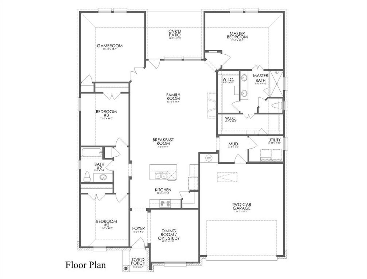 2D floor plan layout of this home in Sable Creek, Sanger, TX (Image 2). 2D floor plan layout of this home in Sable Creek, Sanger, TX (Image 2).