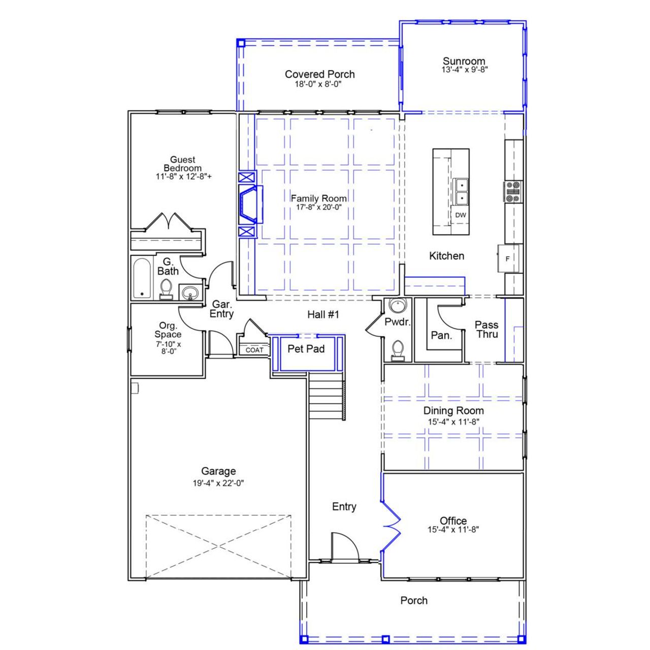 2D floor plan layout of this home in Gates at Windermere, Blythewood, SC (Image 2).