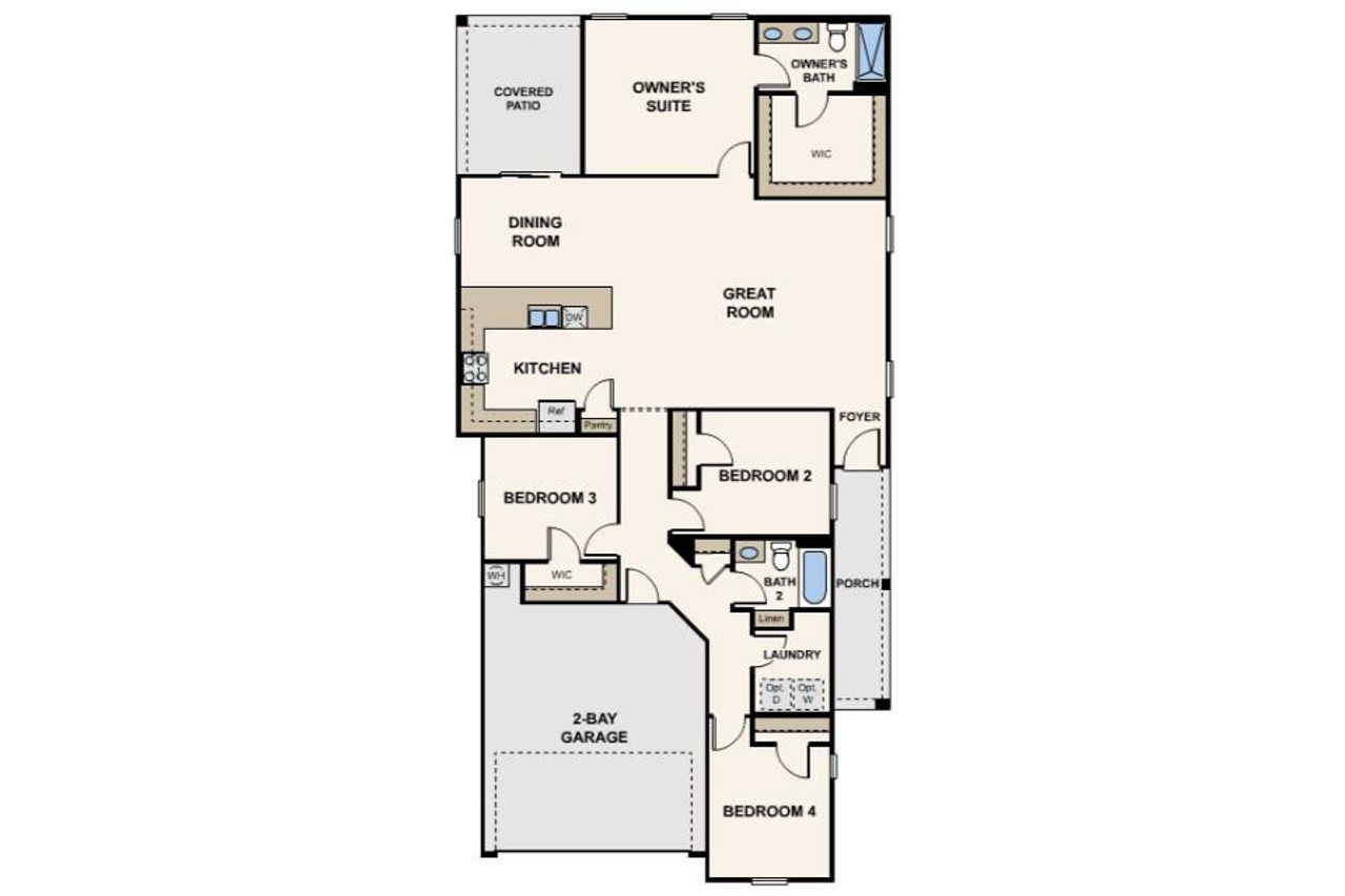 2D floor plan layout of this home in Beaver Creek Preserve, Rimrock, AZ (Image 2).