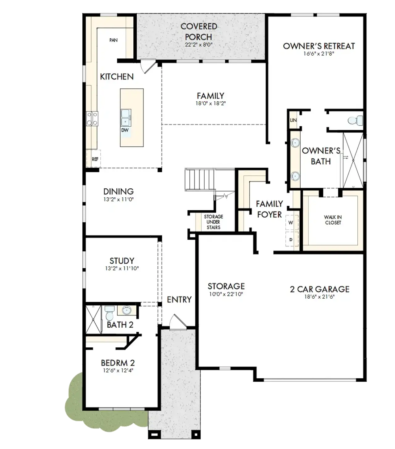 2D floor plan layout of this home in Beacon Point at Lago Mar - Overlook Collection, Texas City, TX (Image 2). 2D floor plan layout of this home in Beacon Point at Lago Mar - Overlook Collection, Texas City, TX (Image 2).