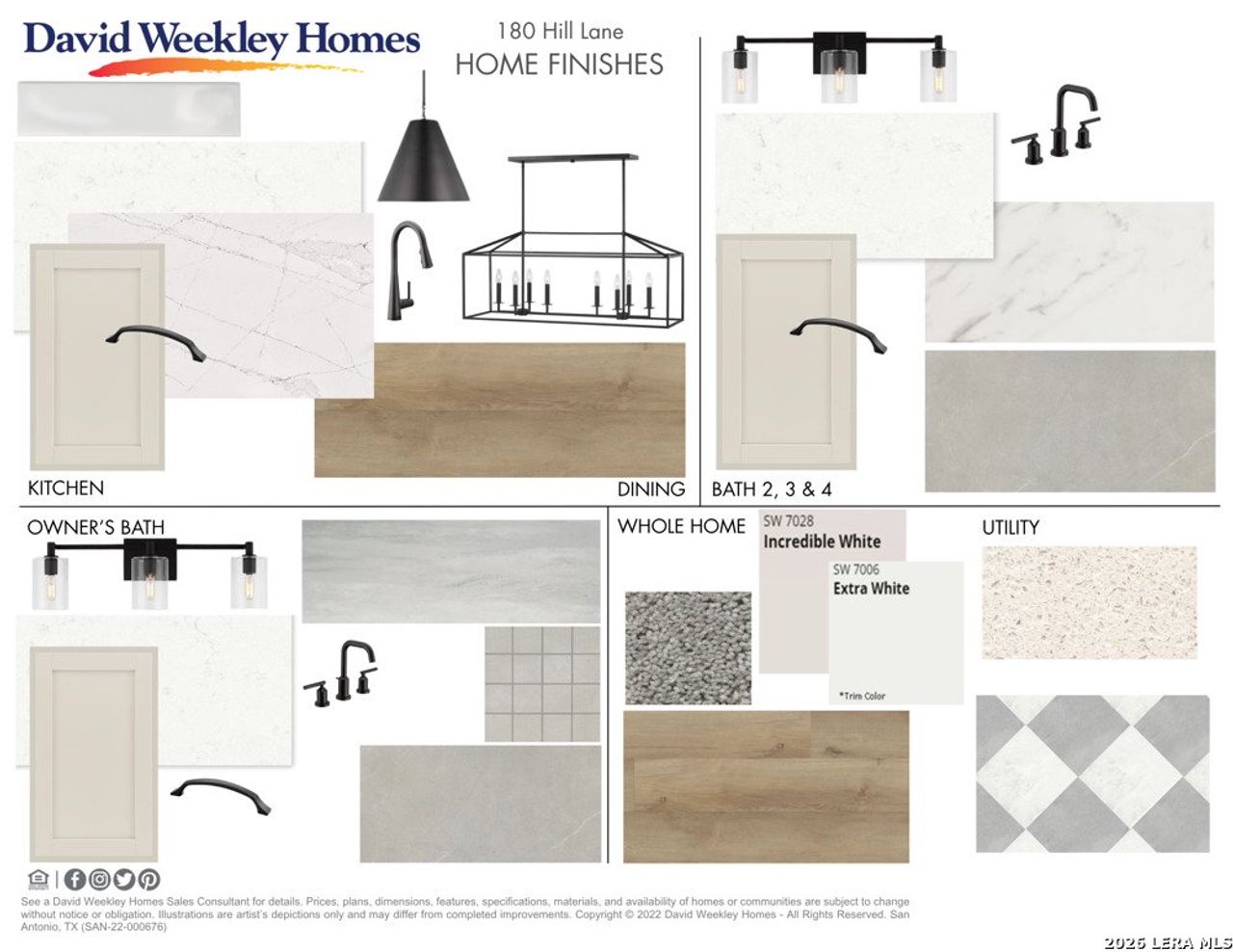 Sample of building materials used in homes in Megans Landing – Half-Acre Homesites, Castroville (Image 2).