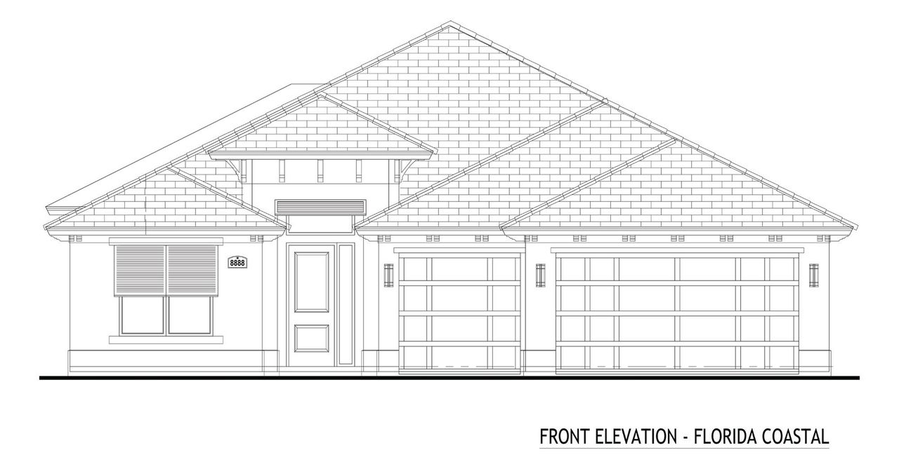 Representative exterior photo of a completed home built from the Irvine by GHO Homes in Raven's Landing, Vero Beach, FL (Image 2). Representative exterior photo of a completed home built from the Irvine by GHO Homes in Raven's Landing, Vero Beach, FL (Image 2).