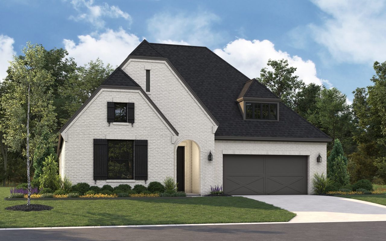Representative exterior photo of a completed home built from the 4523 by Tradition Homes in Windsong Ranch, Prosper, TX (Image 2).
