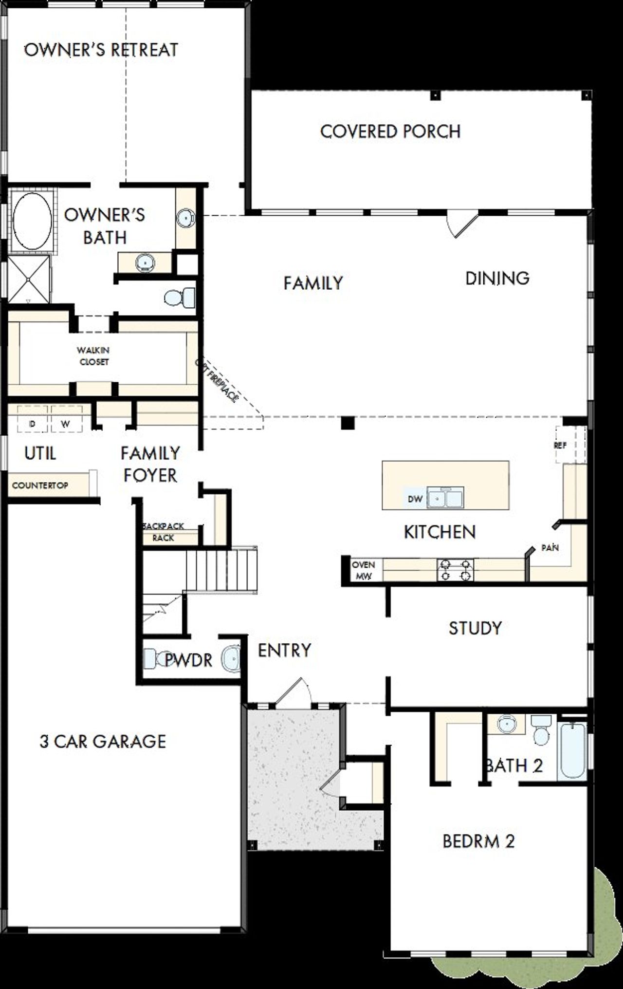 2D floor plan layout of this home in The Ridge at Northlake, Northlake, TX (Image 2).
