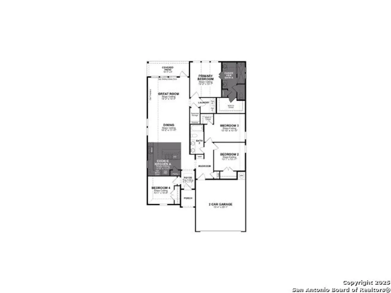 2D floor plan layout of this home in Westridge, San Antonio, TX (Image 2).