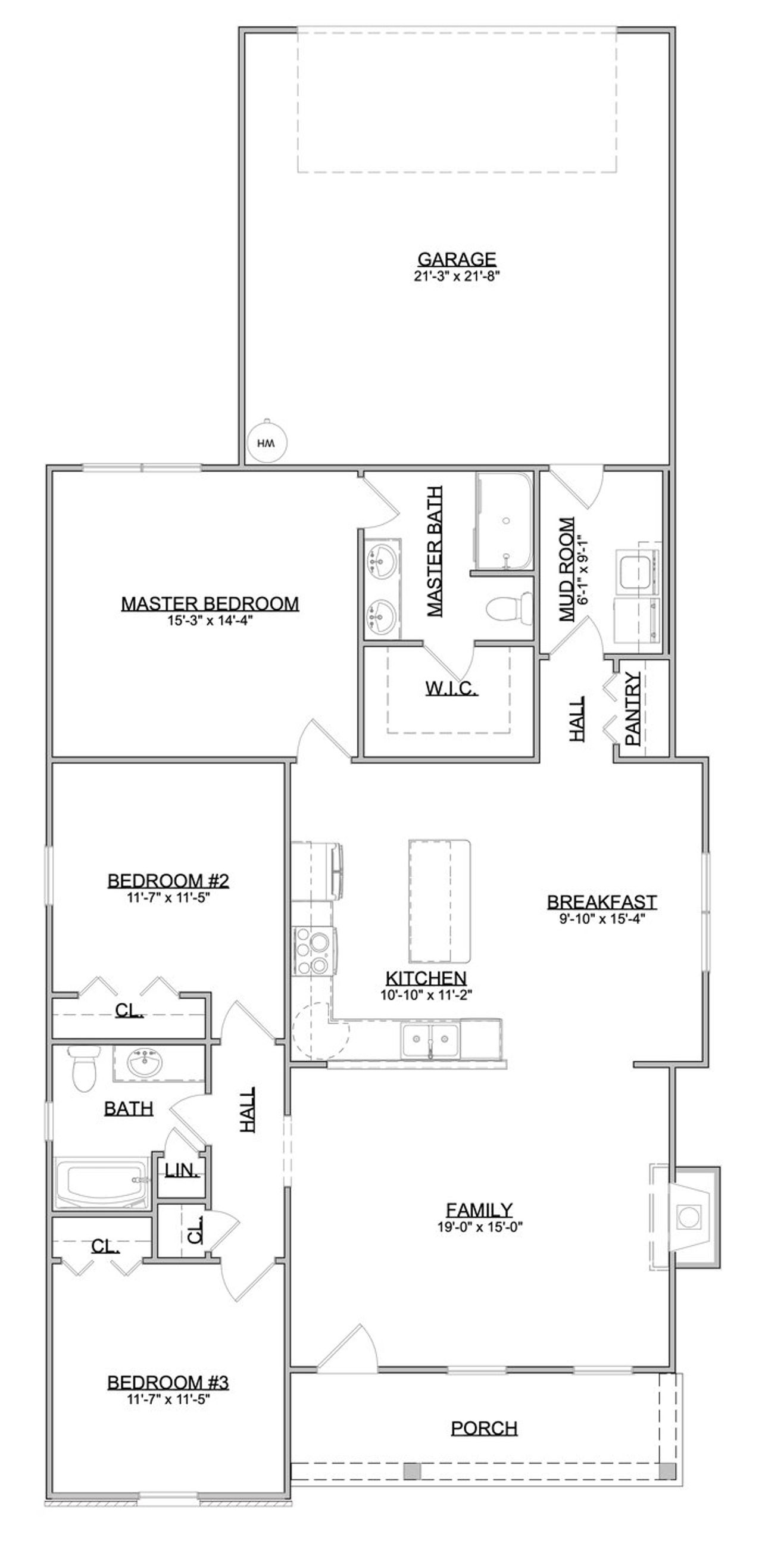 2D floor plan layout for the The Cambridge by Smithbilt Homes in The Preserve, Oak Ridge, TN (Image 2). 2D floor plan layout for the The Cambridge by Smithbilt Homes in The Preserve, Oak Ridge, TN (Image 2).