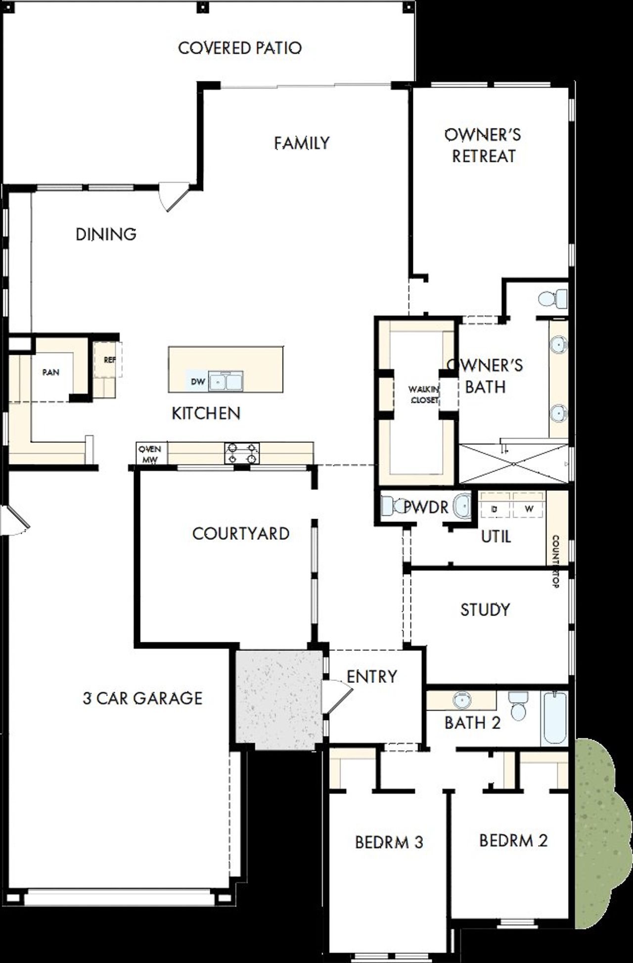 2D floor plan layout of this home in Overlook at Verrado Regent Hills, Buckeye, AZ (Image 2).