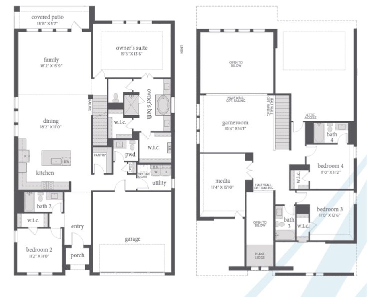 2D floor plan layout for the Triomphe by Normandy Homes in Painted Tree - South, McKinney, TX (Image 2). 2D floor plan layout for the Triomphe by Normandy Homes in Painted Tree - South, McKinney, TX (Image 2).