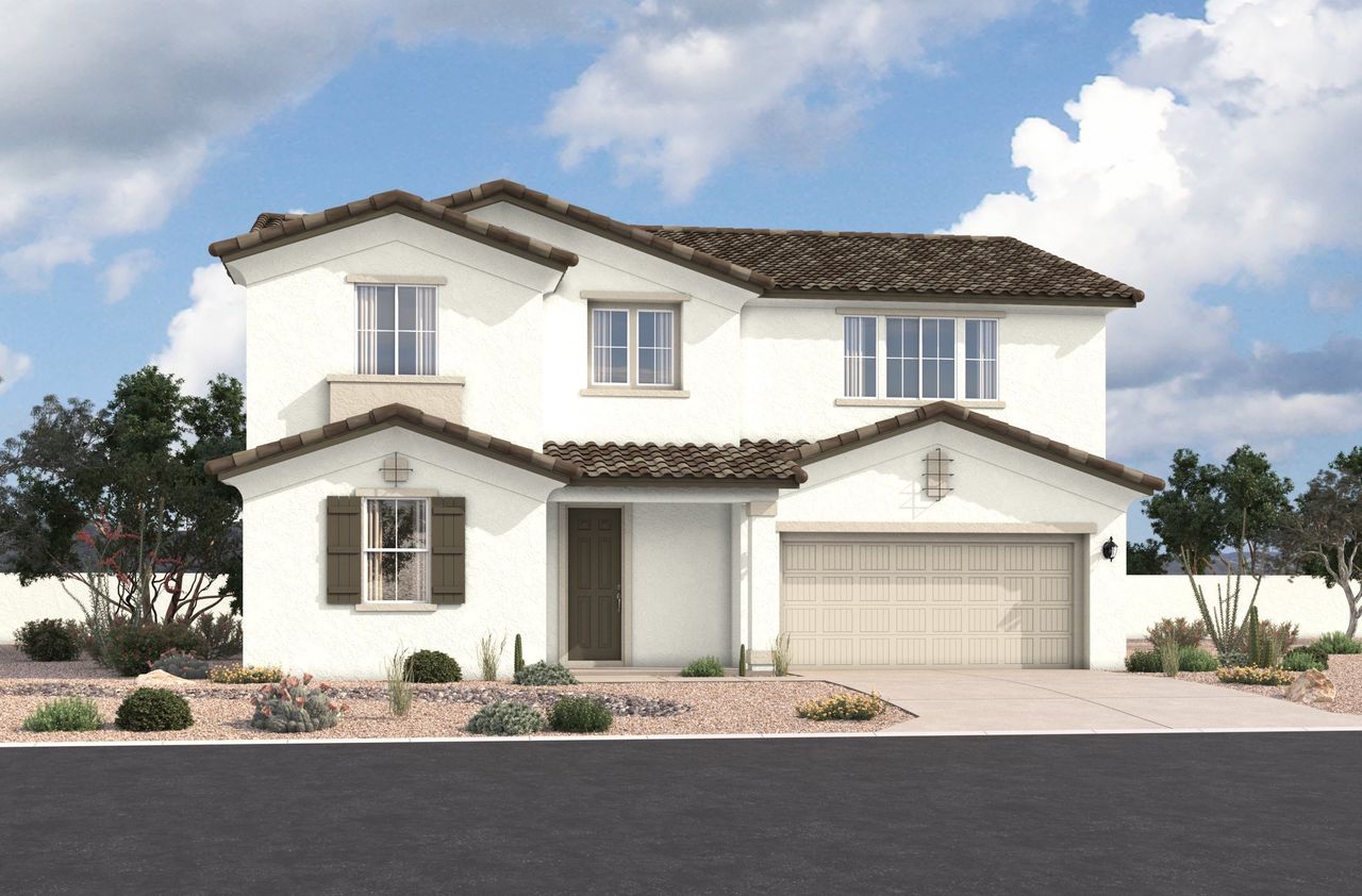 Representative exterior photo of a completed home built from the Ashford by Beazer Homes in Marbella at Windrose, Waddell, AZ (Image 2).