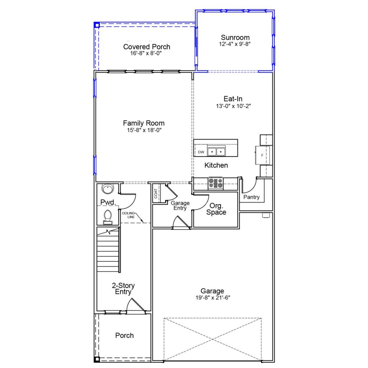 2D floor plan layout of this home in Pineland Preserve, Summerville, SC (Image 2).