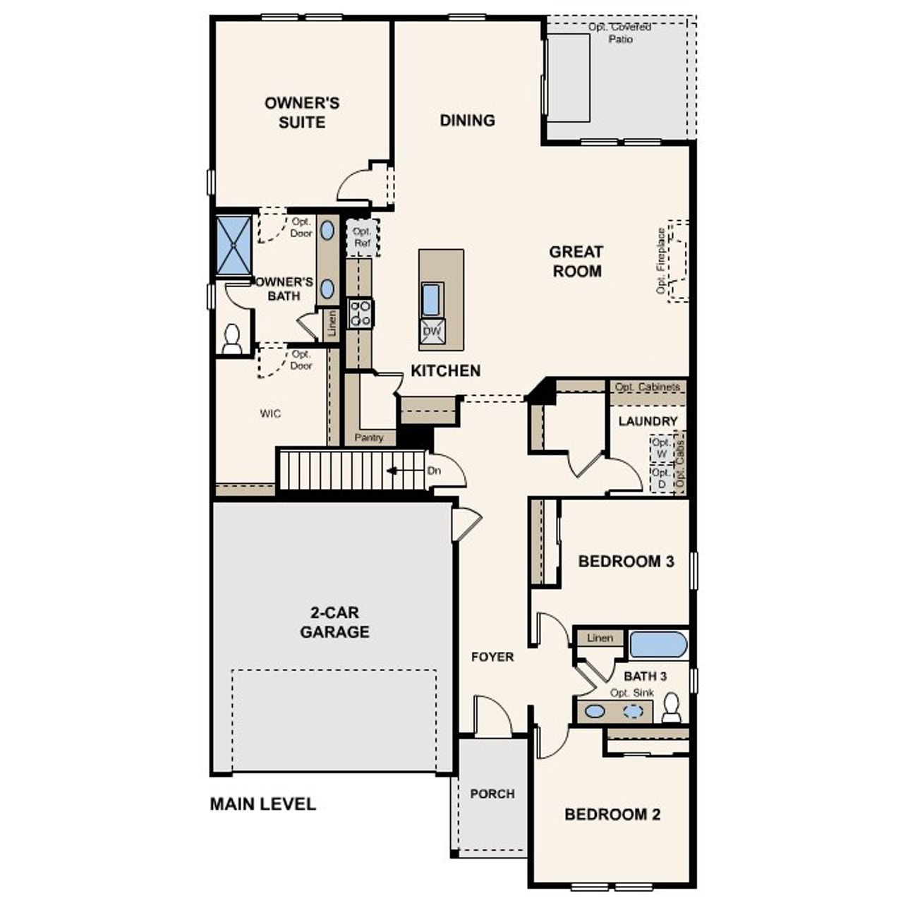 2D floor plan layout for the Livingston by Century Communities in Coyote Creek, Fort Lupton, CO (Image 2).