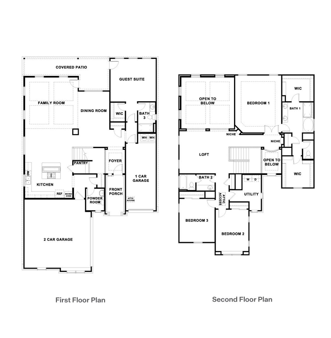 2D floor plan layout of this home in Rosenbusch Ranch, Leander, TX (Image 2).