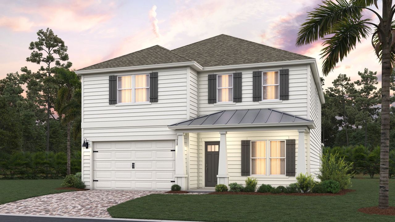 Representative exterior photo of a completed home built from the Holden by D.R. Horton in Broward Key, Jacksonville, FL (Image 2). Representative exterior photo of a completed home built from the Holden by D.R. Horton in Broward Key, Jacksonville, FL (Image 2).