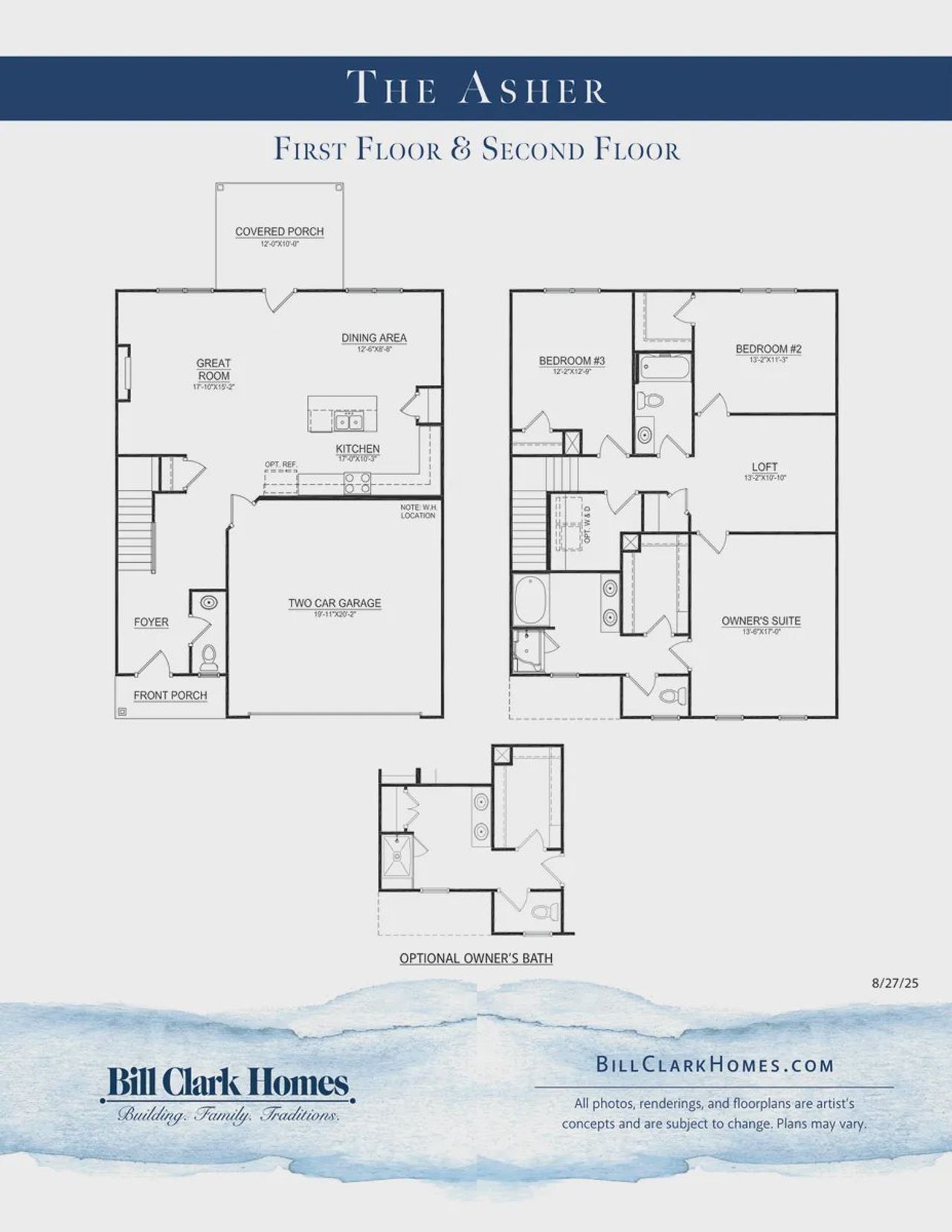 2D floor plan layout of this home in The Enclave, Greenville, NC (Image 2).