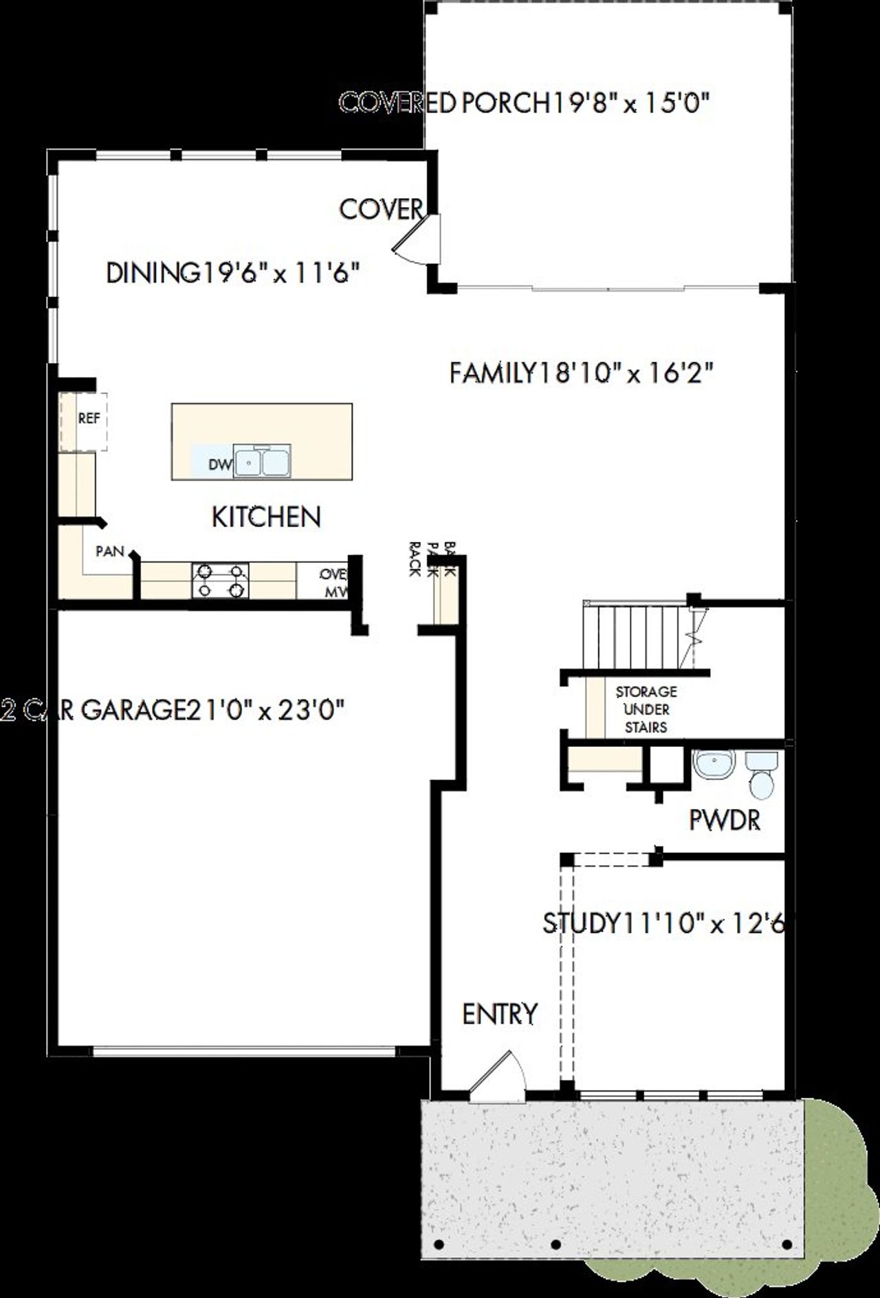 2D floor plan layout of this home in The River District – Excursion Collection, Charlotte, NC (Image 2).