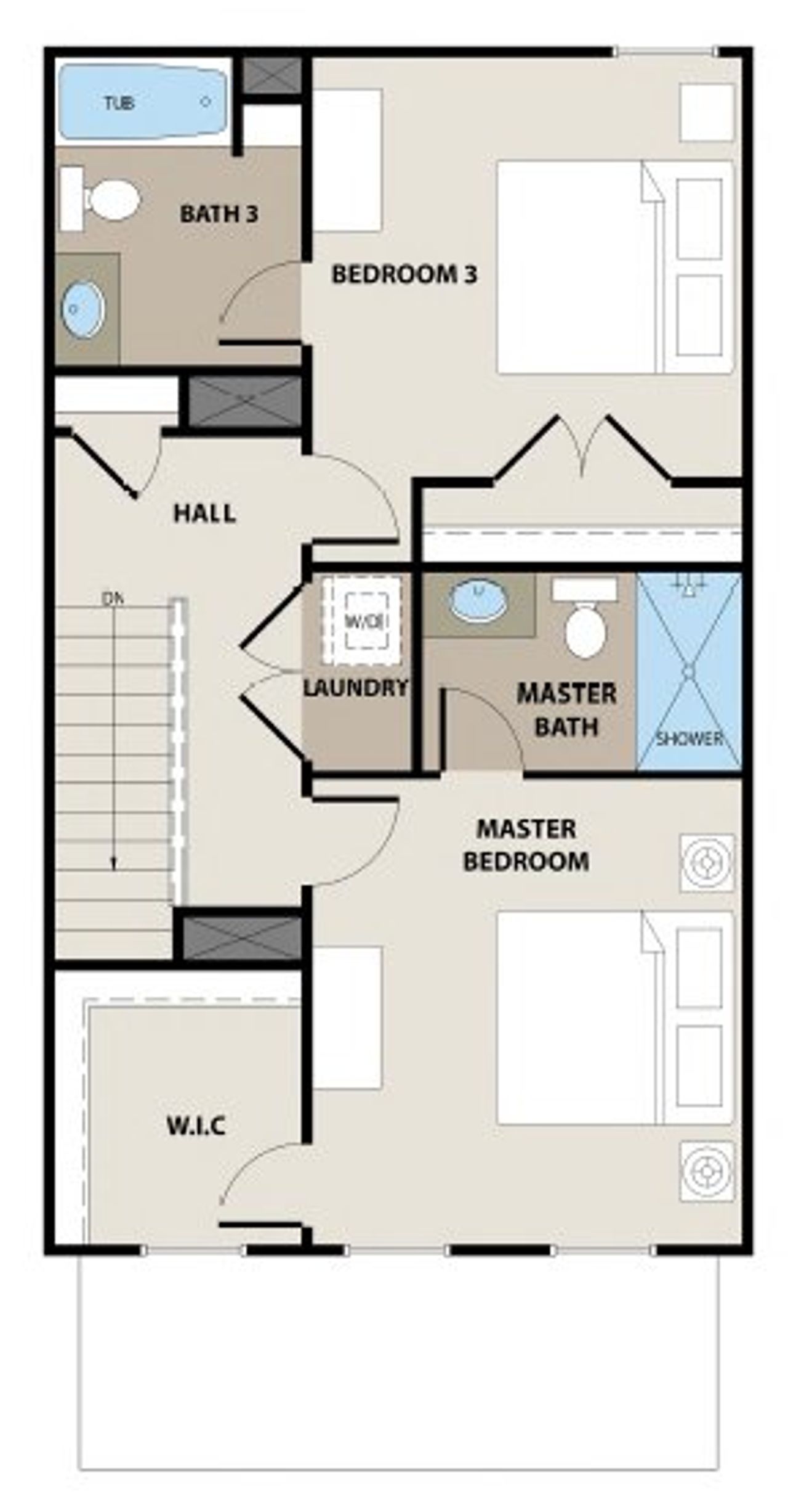 2D floor plan layout for the Marlene by Peachtree Building Group in The Cottages at East Lanier, Fayetteville, GA (Image 2).