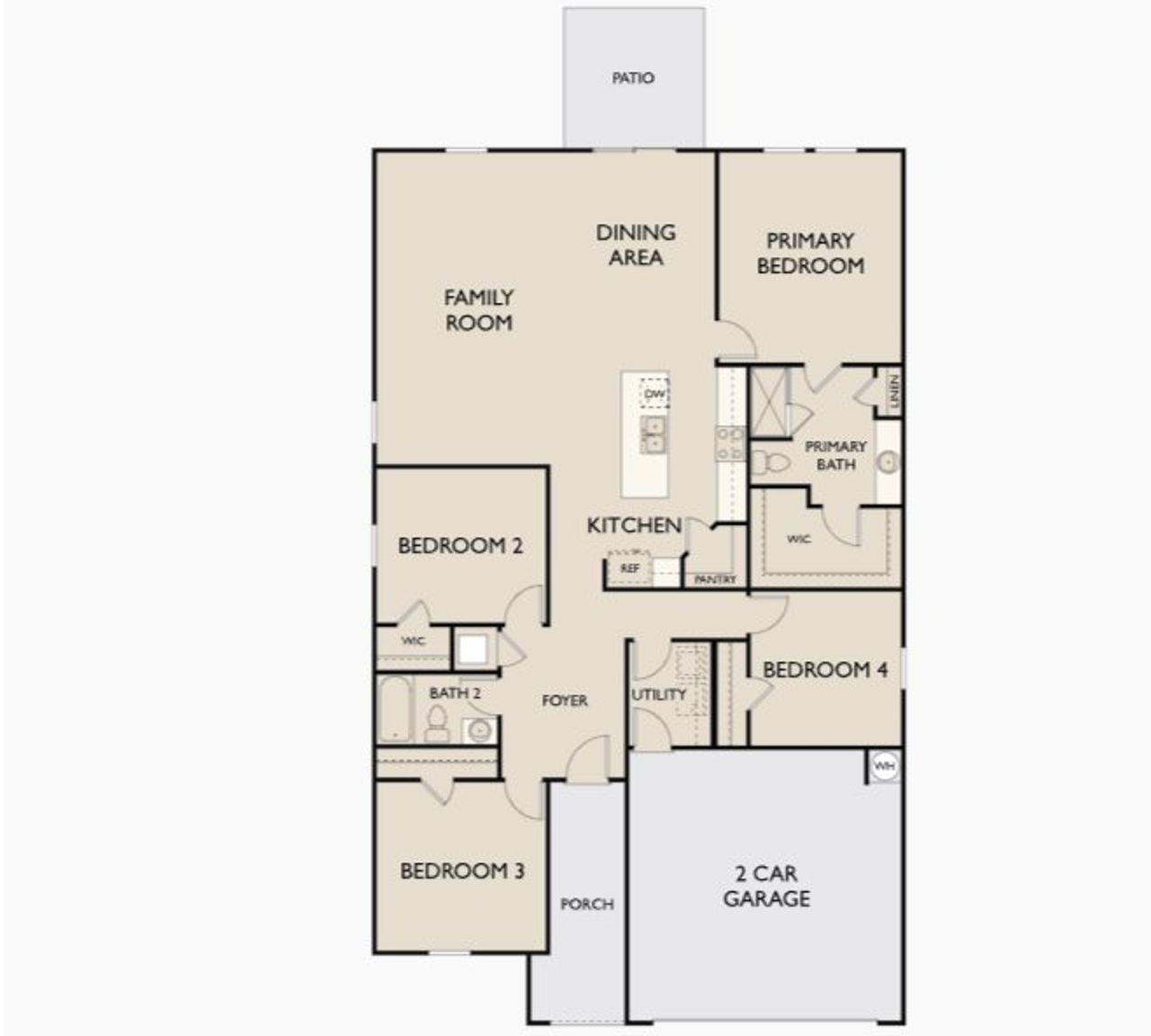 2D floor plan layout of this home in Brookshire at Legacy Hills, Celina, TX (Image 2).