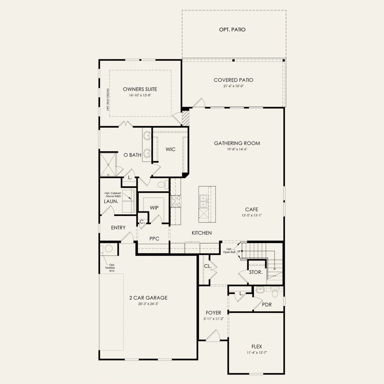 2D floor plan layout for the Galleon by John Wieland in Treymor, Mount Juliet, TN (Image 2).