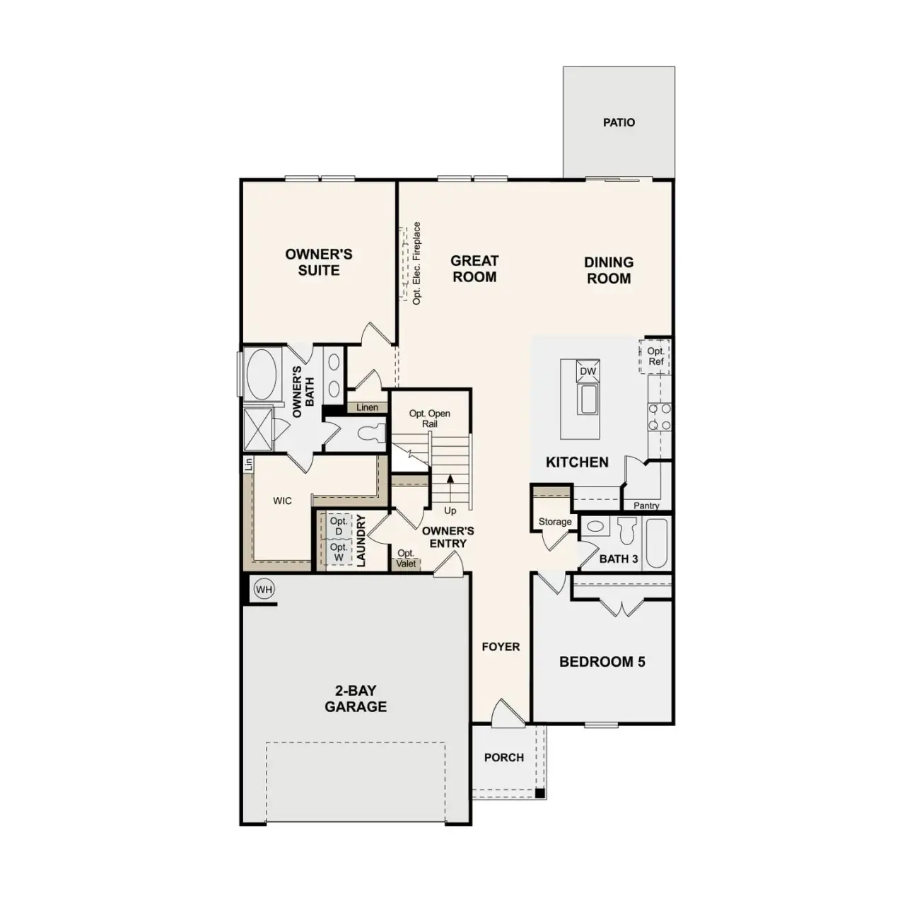 2D floor plan layout of this home in Barton Hills, Spring Hill, TN (Image 2).