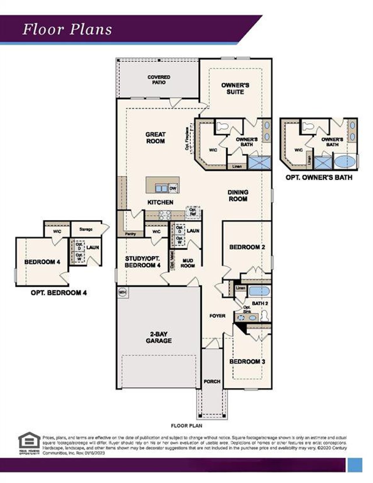 2D floor plan layout of this home in Ambergrove, Royse City, TX (Image 2).