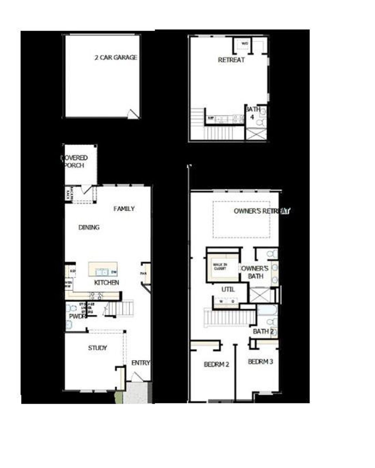 2D floor plan layout of this home in North Creek Village, Huntersville, NC (Image 2).