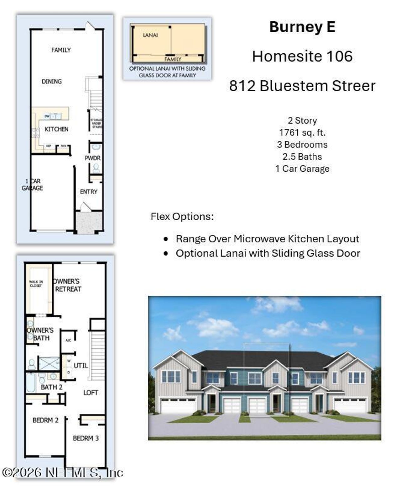 2D floor plan layout of this home in , Yulee, FL (Image 2).