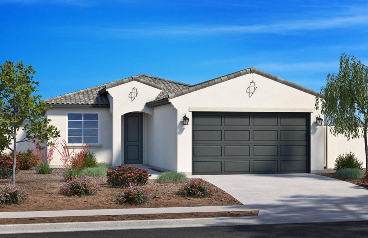 Representative exterior photo of a completed home built from the Plan 1685 by Homes by Towne in Ryder Ranch, Surprise, AZ (Image 2).