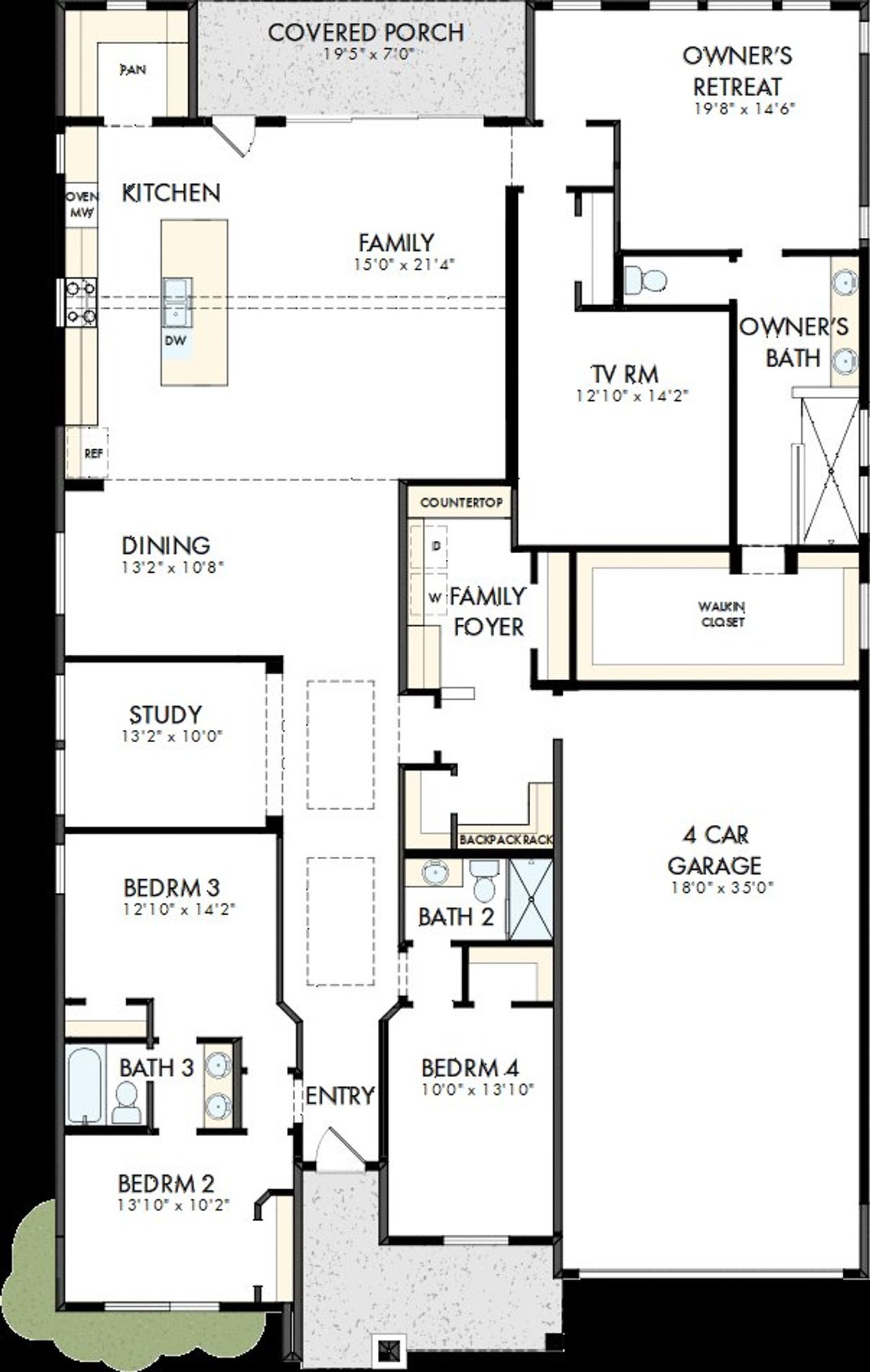 2D floor plan layout of this home in Briggs Ranch – Signature Legacy Series, San Antonio, TX (Image 2).