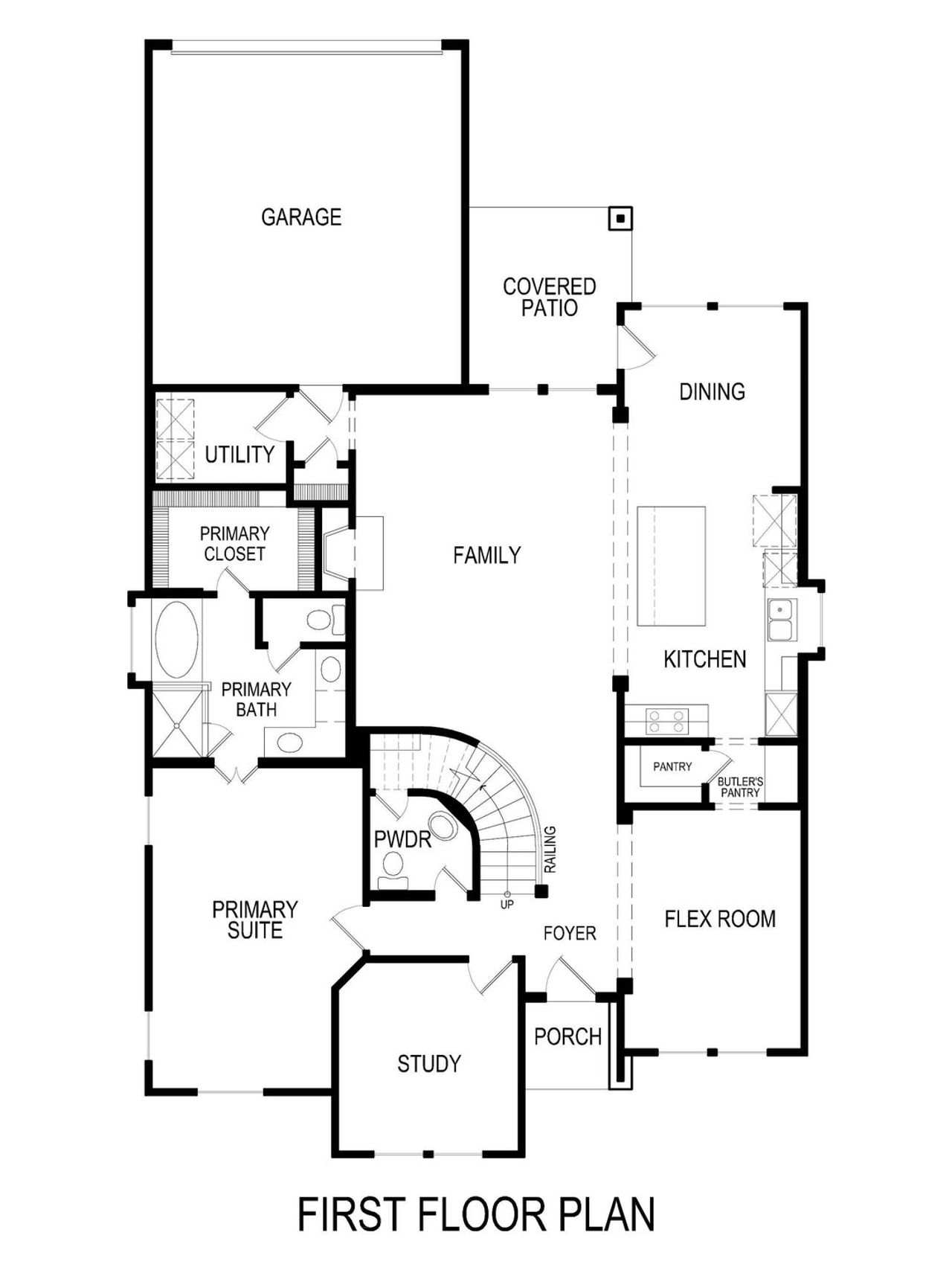 2D floor plan layout of this home in Villages of Creekwood, Frisco, TX (Image 2).