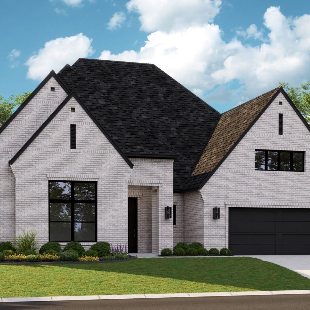 Front exterior of a new home in Mustang Lakes, Celina, TX, highlighting curb appeal (Image 2).