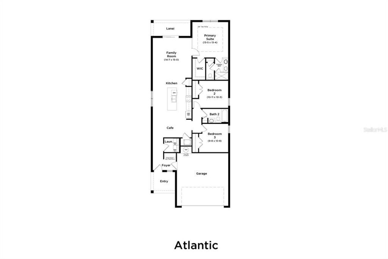 2D floor plan layout of this home in Liberty Trace, Haines City, FL (Image 2).