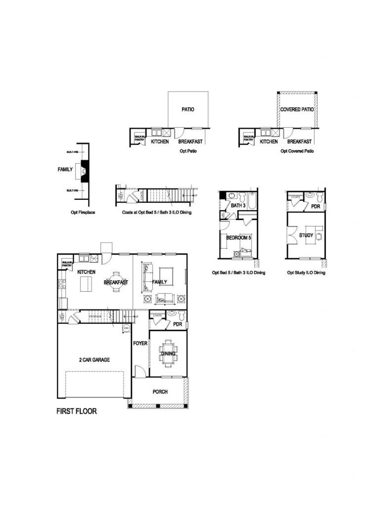 2D floor plan layout for the Wynbrooke 4 Bedroom by Rockhaven Homes in Tell River, Atlanta, GA (Image 2).