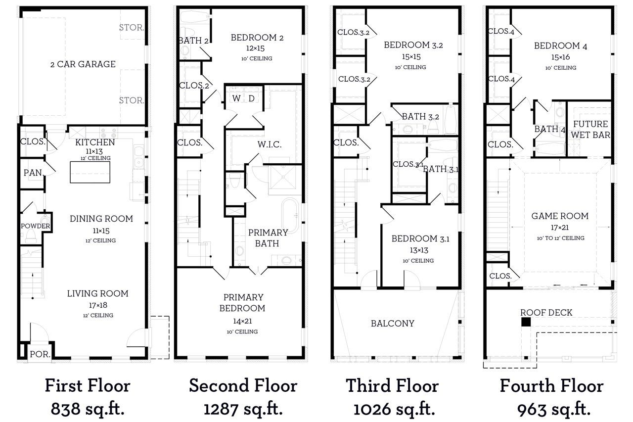2D floor plan layout of this home in Addison Grove, Dallas, TX (Image 2).