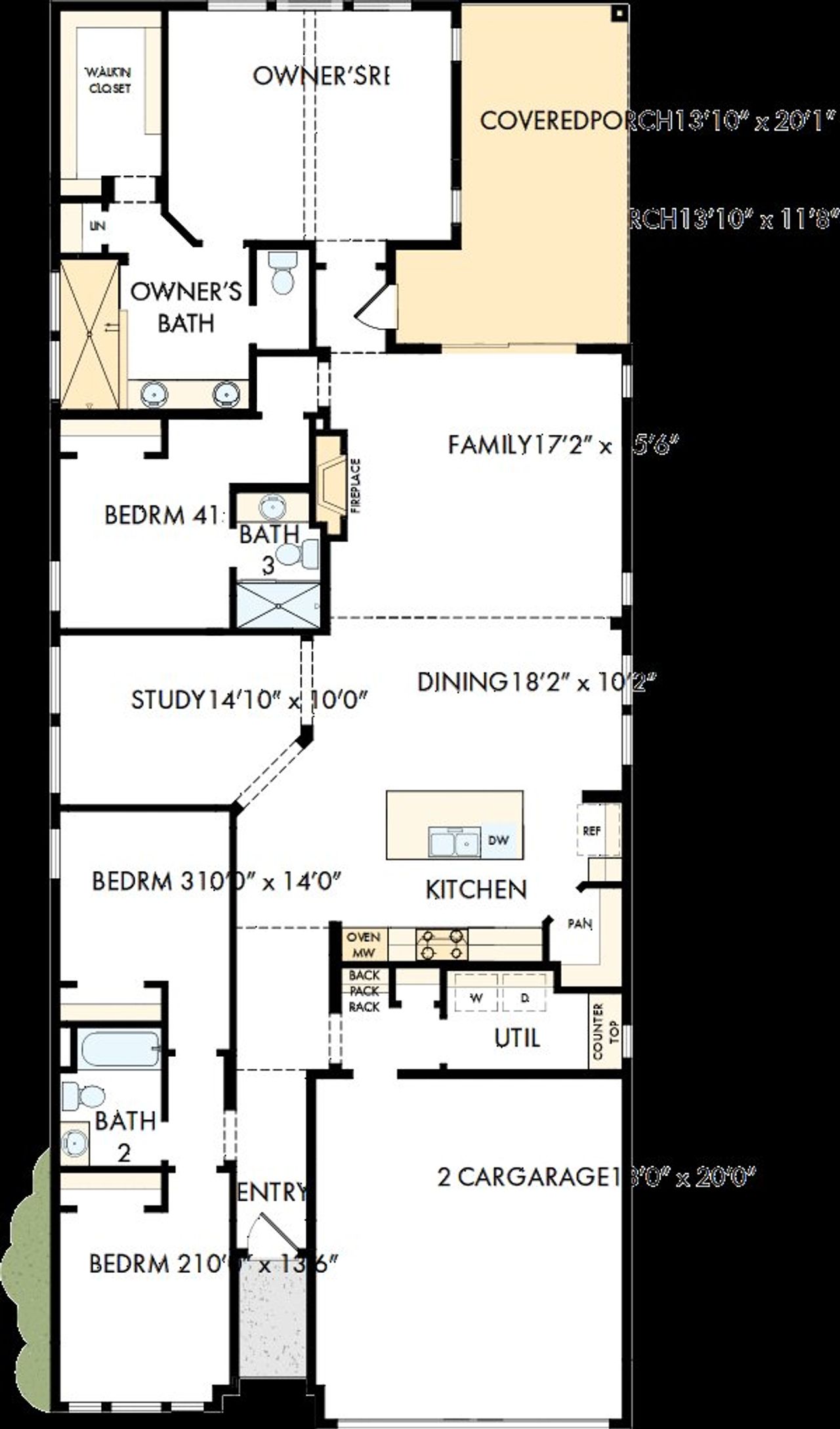 2D floor plan layout of this home in Landmark, Denton, TX (Image 2).